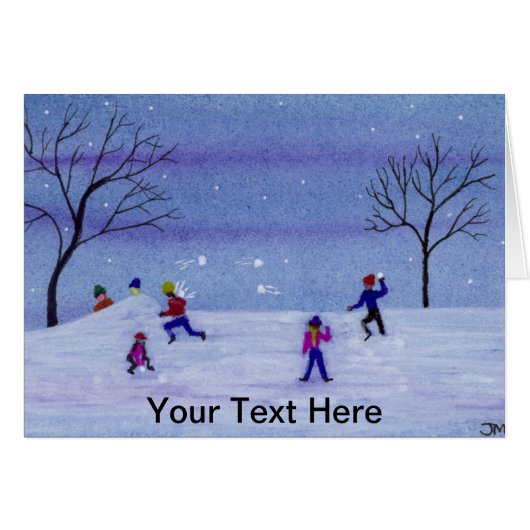 Snowball Fight Cards (Front Horizontal)
