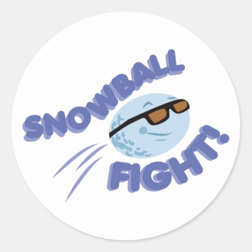 Snowball Fight Classic Round Sticker