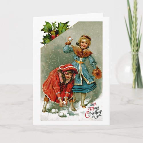 Snowball Fight Holiday Card