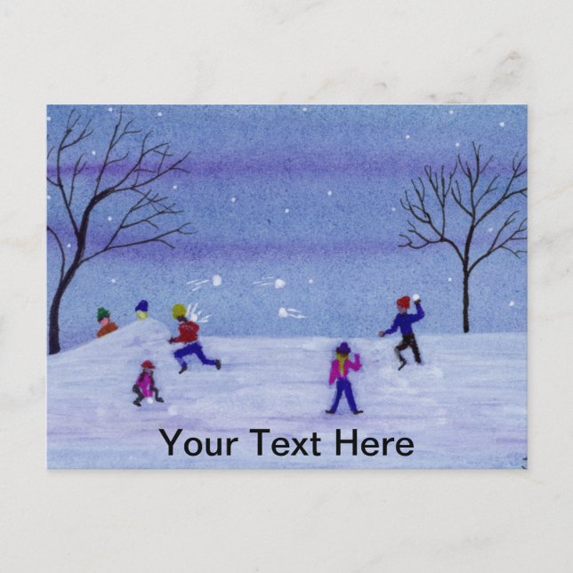 Snowball Fight Postcard (Front)