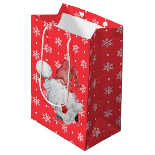 Snowball Gnome Medium Gift Bag