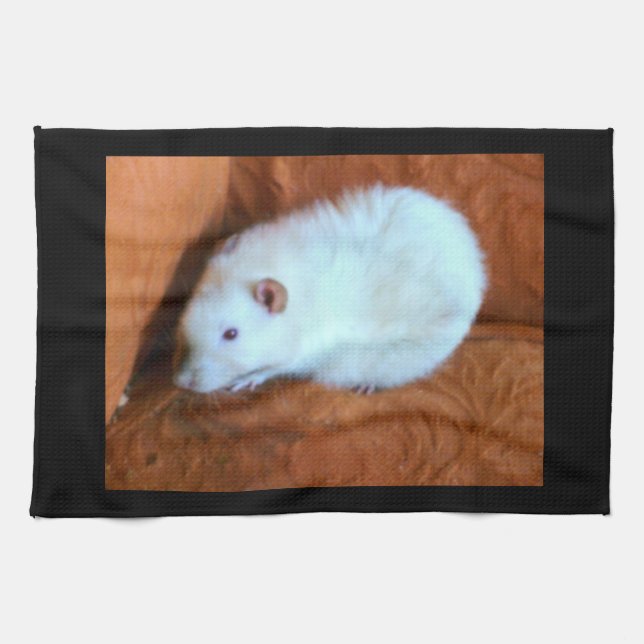 Snowball White Rat Kitchen Towel (Horizontal)
