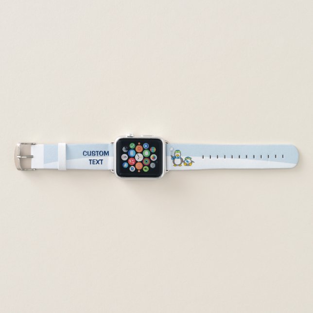 Snowballing penguins apple watch band (Front)