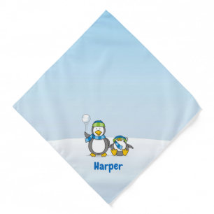 Snowballing penguins bandana