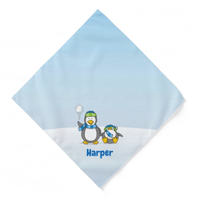 Snowballing penguins bandana (Front)