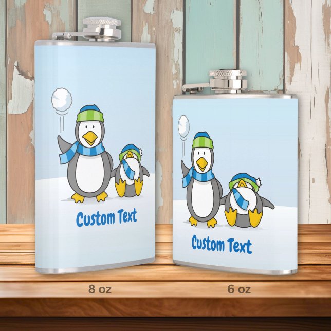 Snowballing penguins flask (Creator Uploaded)