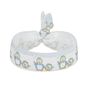 Snowballing penguins hair tie