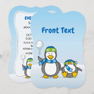 Snowballing penguins invitation
