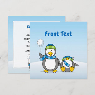 Snowballing penguins invitation