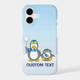 Snowballing Penguins iPhone Case