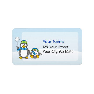 Snowballing penguins label