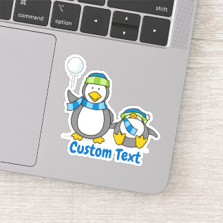 Snowballing penguins sticker