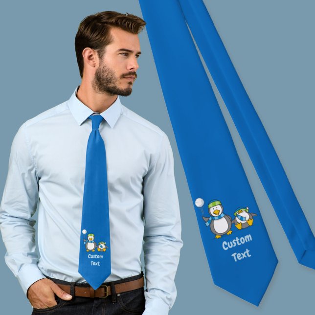 Snowballing penguins tie (Creator Uploaded)
