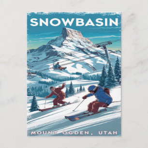 Snowbasin Skiing at Mount Ogden, Utah Postcard