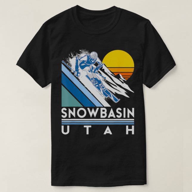 Snowbasin Utah Retro Ski  T-Shirt (Design Front)