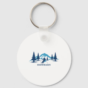 Snowbasin Utah Ski Resort Skiing Skier Keychain