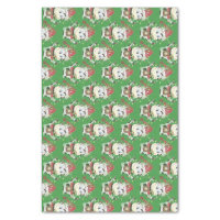 Green and Gold Christmas Pattern Tissue Paper | Zazzle