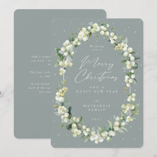 Snowberry+Eucalyptus Botanical Frame Christmas Holiday Card