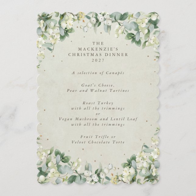 Snowberry+Eucalyptus Christmas Dinner 4 Course Menu (Front)