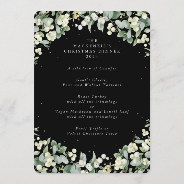 Snowberry+Eucalyptus Christmas Dinner 4 Course Menu (Front)