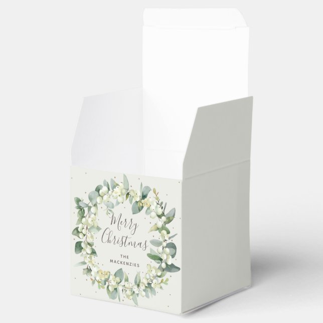 Snowberry + Eucalyptus Christmas Holiday Favor Box (Opened)