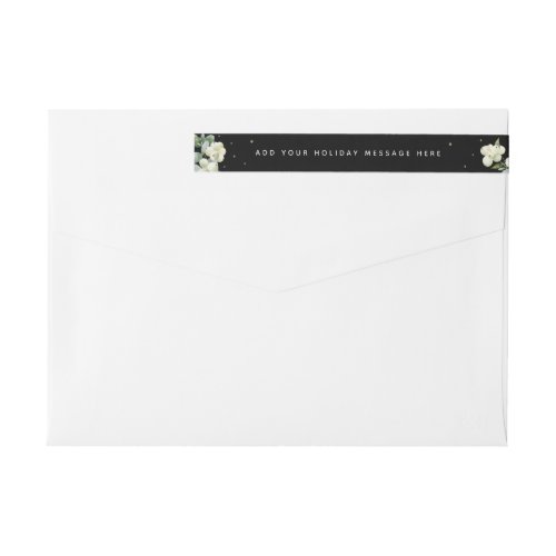 Snowberry  Eucalyptus Holiday Return Address Wrap Around Label