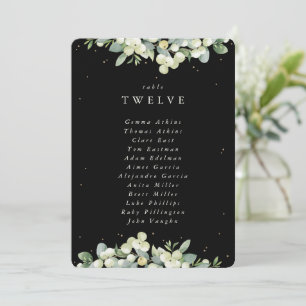 Snowberry+Eucalyptus Table Number Seating Card