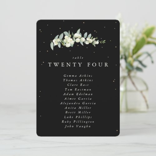 SnowberryEucalyptus Table Number Seating Card