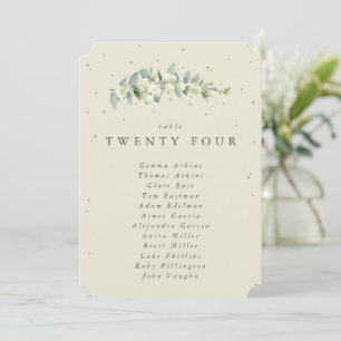 Snowberry+Eucalyptus Table Number Seating Card
