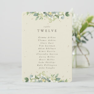 Snowberry+Eucalyptus Table Number Seating Card