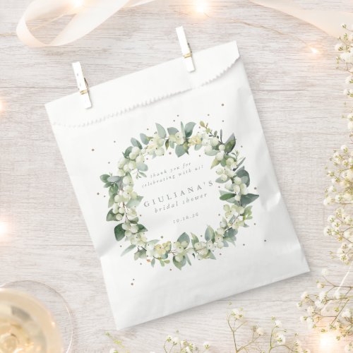 SnowberryEucalyptus Winter Bridal Shower Favor Bag