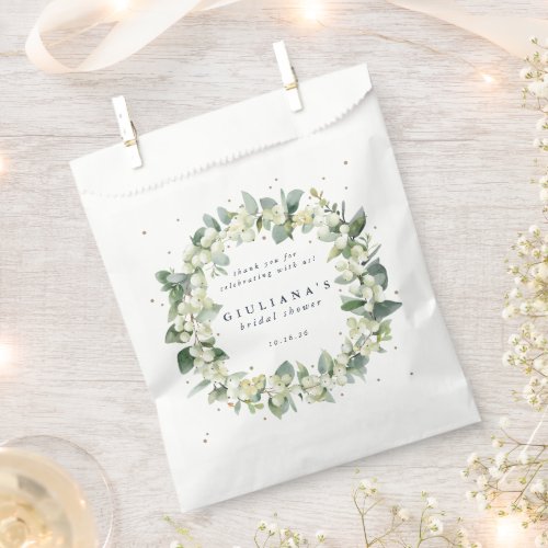 SnowberryEucalyptus Winter Bridal Shower Favor Bag