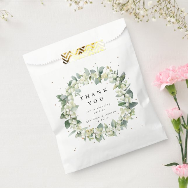 Snowberry+Eucalyptus Winter Wedding Favor Bag (Sealed)
