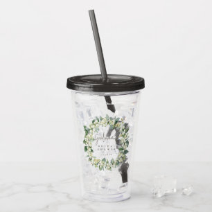 Snowberry & Eucalyptus Wreath Personalized Wedding Acrylic Tumbler