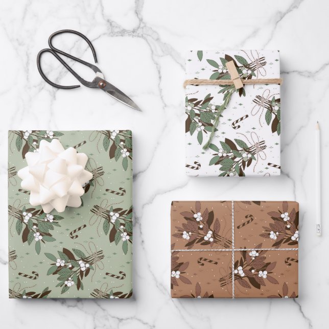 snowberry wrapping paper sheets (Front)