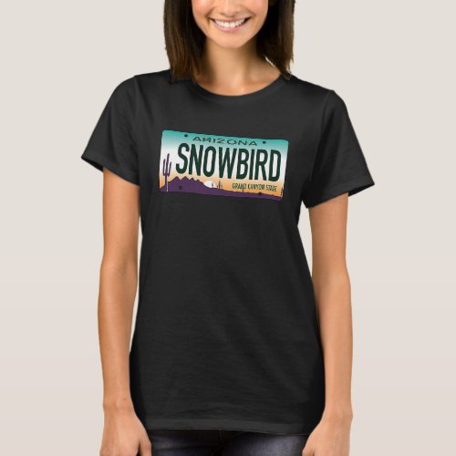 Snowbird Arizona AZ Up North Travel Vintage Licens T_Shirt
