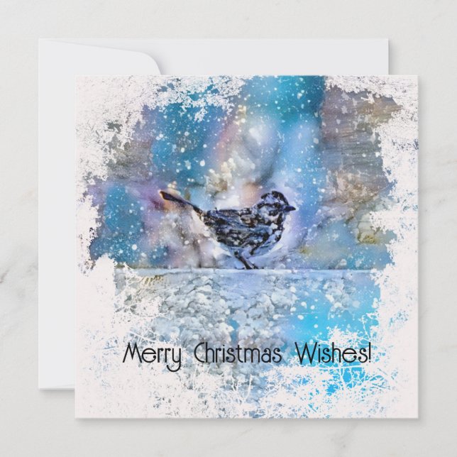 Snowbird Frosty Bird Christmas Holiday Card (Front)