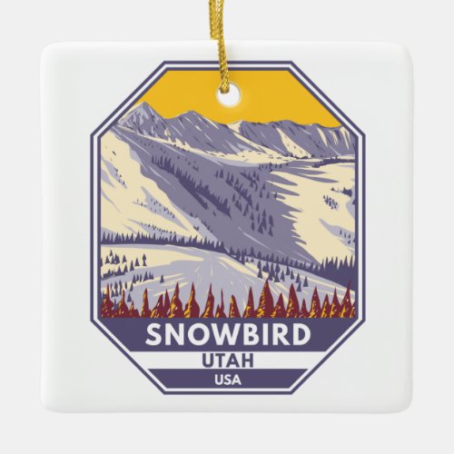 Snowbird Ski Area Winter Utah Ceramic Ornament