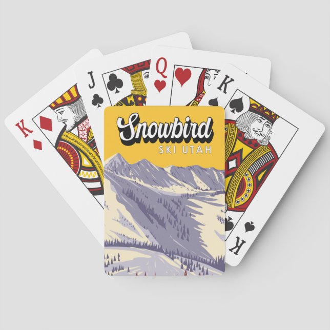 Snowbird Ski Area Winter Utah Vintage Poker Cards (Back)