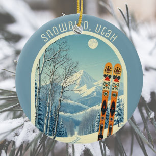 Snowbird Utah Rocky Mountains ski souvenir Ceramic Ornament