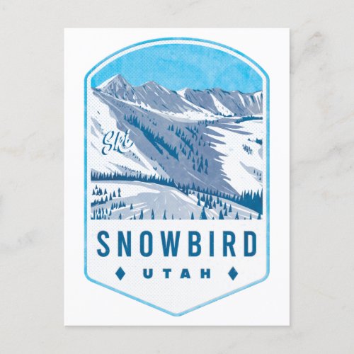 Snowbird Utah Ski Badge Postcard