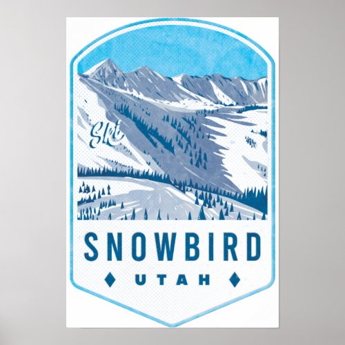 Snowbird Utah Ski Badge Poster