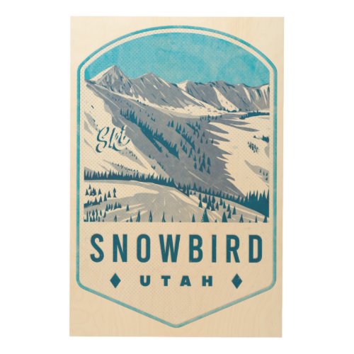 Snowbird Utah Ski Badge Wood Wall Art