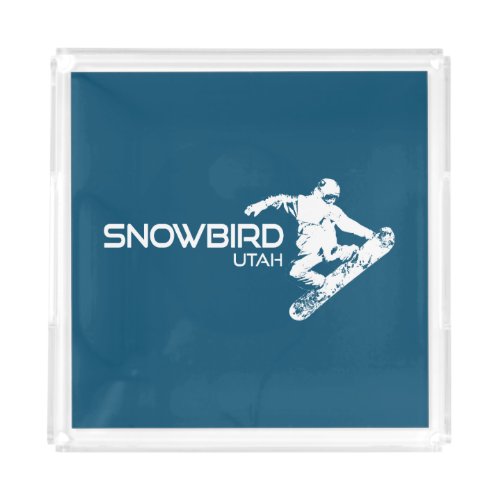 Snowbird Utah Snowboarder Acrylic Tray