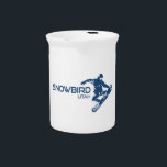 Snowbird Utah Snowboarder Beverage Pitcher<br><div class="desc">Six miles up Little Cottonwood Canyon and near Salt Lake City in Utah,  Snowbird is one of the best ski and snowboard resorts in America! This great vintage design has a retro look.</div>