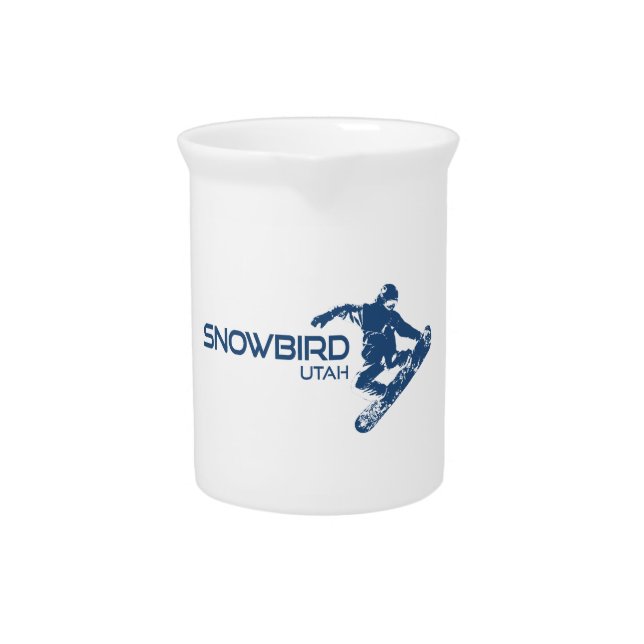 Snowbird Utah Snowboarder Beverage Pitcher (Front)