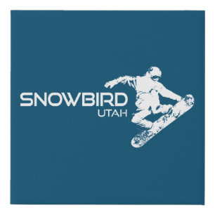 Snowbird Utah Snowboarder Faux Canvas Print