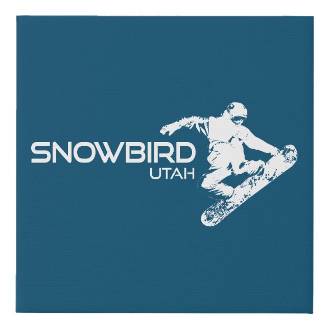 Snowbird Utah Snowboarder Faux Canvas Print (Front)