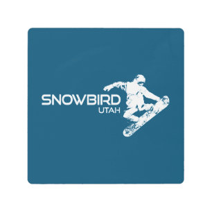 Snowbird Utah Snowboarder Metal Print