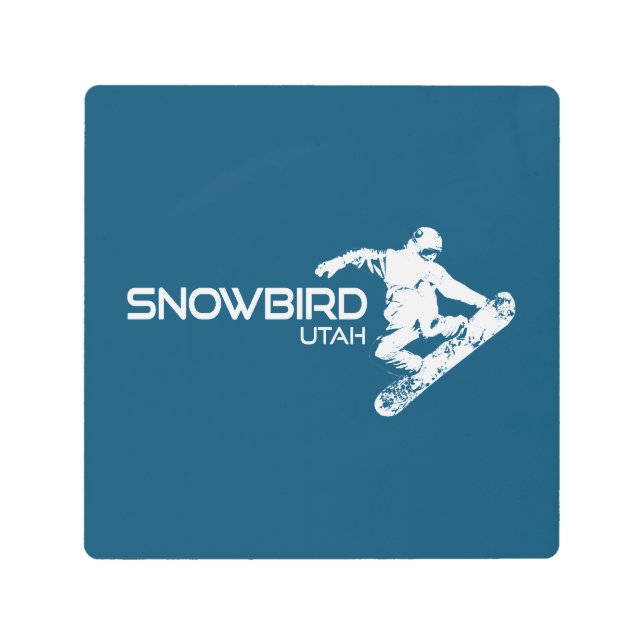 Snowbird Utah Snowboarder Metal Print (Front)